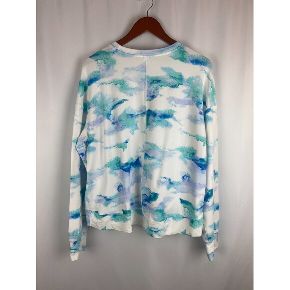 All in Motion Women's XL Tie-Dye French Terry Crewneck Sweatshirt Side Pockets - Picture 2 of 10